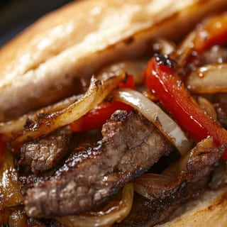 Steak Subs with Green Pepper & Onion