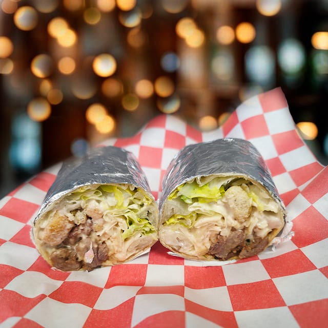 Steak tip Caesar Wrap.